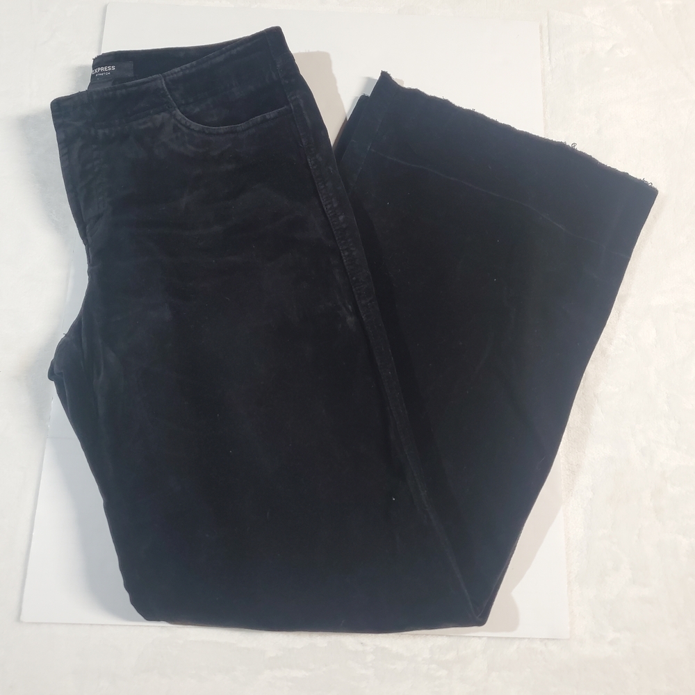 Velvet Like Express Midnight Black Flare Pants - Picture 9 of 13